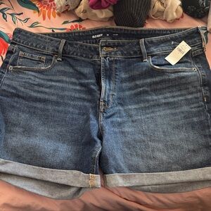Old Navy Women's Mid Blue Cuffed Denim Shorts